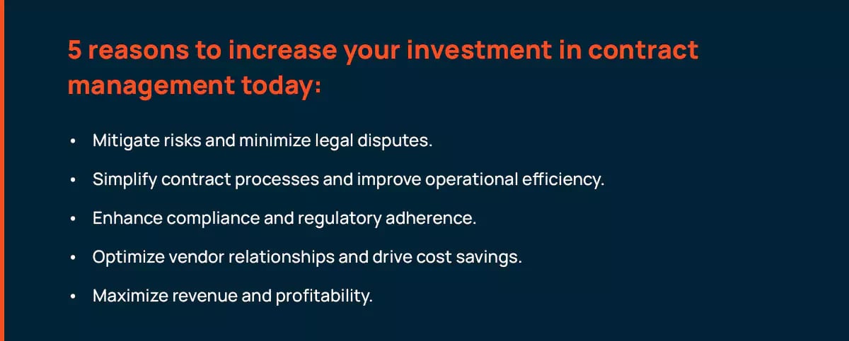 5 reasons to increase your investment in contract management today